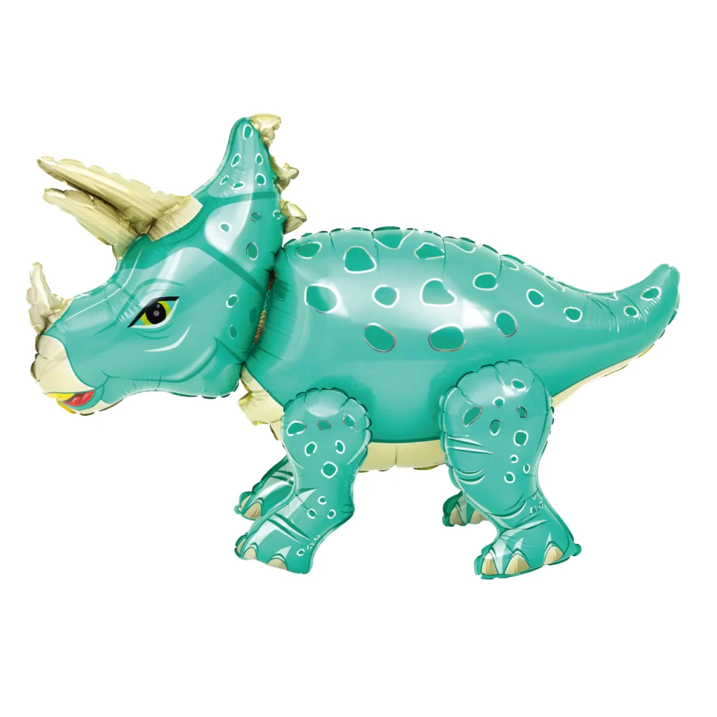 Folinis balionas dinozauras triceratops, mėtinis (91×55 cm)