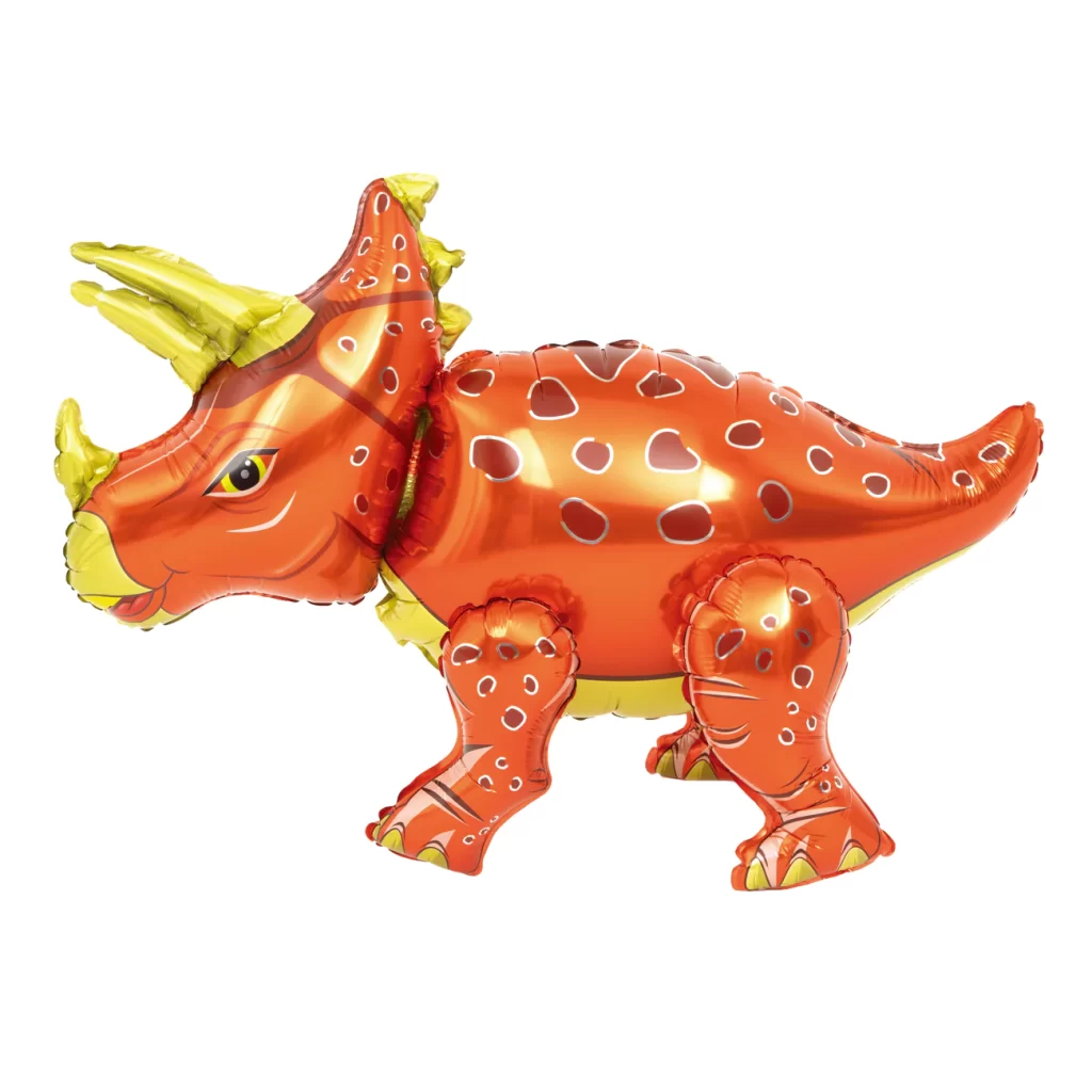 Folinis balionas dinozauras triceratops, raudonas (91×55 cm)