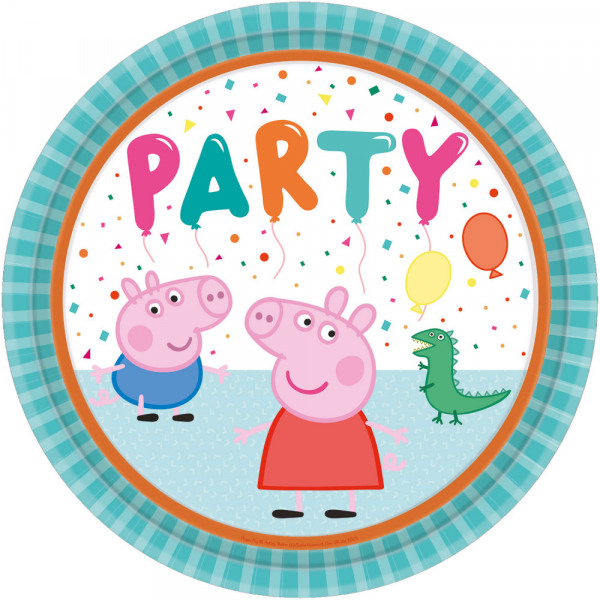 Lėkštutės Peppa pig party (8 vnt./23 cm)