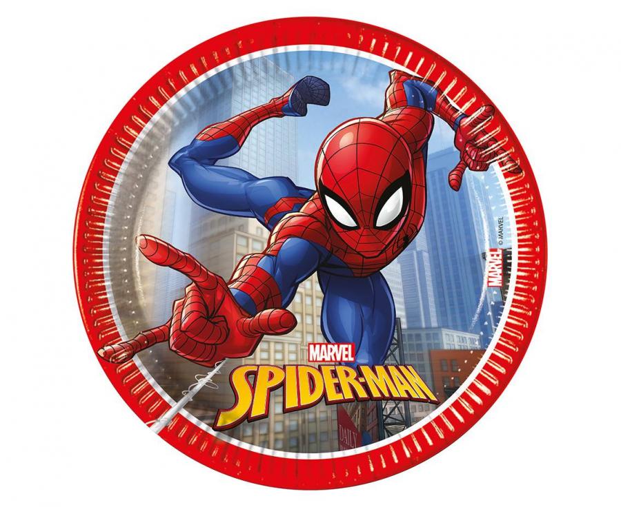 Lėkštutės Spiderman Crime Fighter  (8vnt./20cm)
