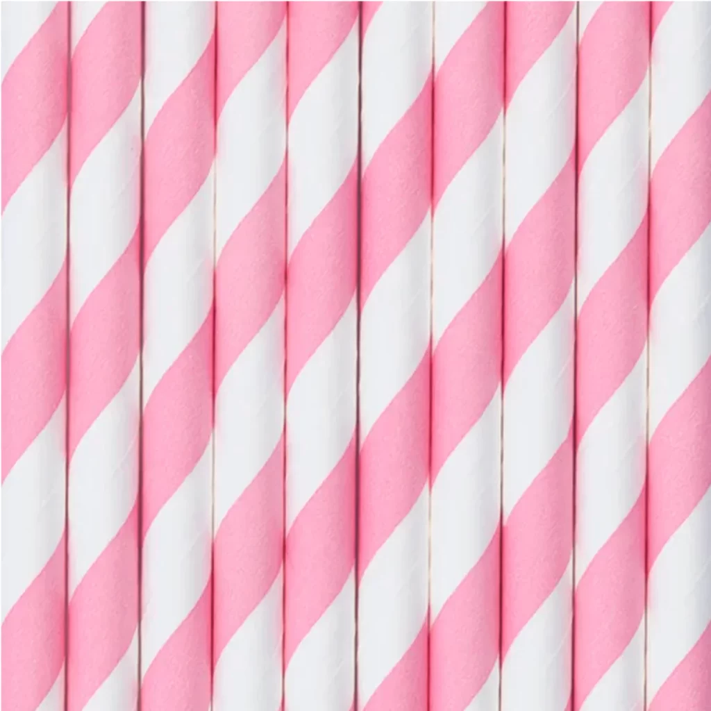 Šiaudeliai rožiniai, dryžuoti 10 vnt