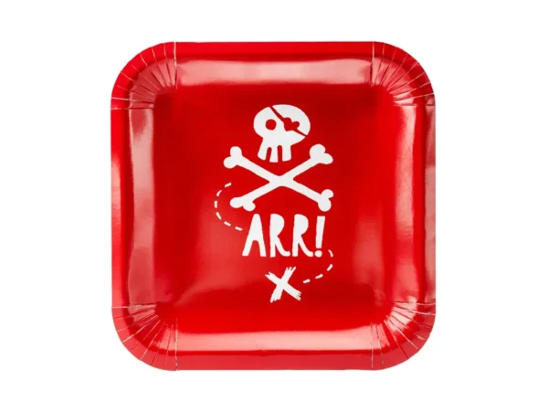 Kvadratinės lėkštutės piratai (6 vnt. 20x20 cm) 1